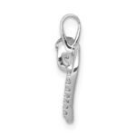 14k White Gold 1/15 carat Diamond Heart Pendant - Image 2
