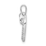 14k White Gold 1/10 carat Diamond Heart Pendant - Image 2