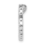 14k White Gold 1/5 carat Diamond Curved Heart Chain Slide - Image 2
