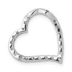 14k White Gold 1/5 carat Lab Grown Diamond VS/SI+ G+ Complete Heart Chain Slide Pendant - Image 3