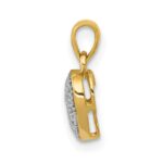 10k w/ White Rhodium Diamond Heart Pendant - Image 2