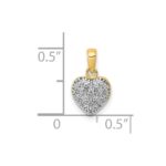 10k w/ White Rhodium Diamond Heart Pendant - Image 4
