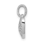 14k White Gold 1/4 carat Pave Diamond Heart Pendant - Image 2