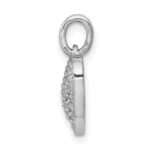 14k White Gold 3/8 carat Pave Diamond Heart Pendant - Image 2