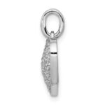 14k White Gold 5/8 carat Pave Diamond Heart Pendant - Image 2