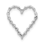 14k White Gold 1/5 carat Lab Grown Diamond VS/SI+ G+ Complete Heart Chain Slide Pendant - Image 3
