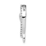 14k White Gold 1/10 carat Diamond Curved Heart Chain Slide - Image 2