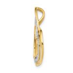14k and White Rhodium .01 carat Diamond Triple Heart Chain Slide - Image 2