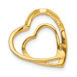 10k .01ct. Diamond Double Heart Chain Slide - Image 3