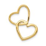 10k Two-Tone 1/10ct. Diamond Double Heart Chain Slide - Image 3