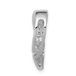 14k White Gold 1/20 carat Diamond Double Hearts Chain Slide - Image 2