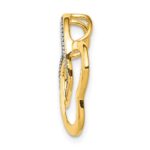 14k and White Rhodium .01 carat Diamond Double Entwined Heart Chain Slide - Image 2