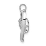 14k White Gold 1/10 carat Diamond Heart Dangle Pendant - Image 2