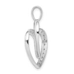 14k White Gold 1/10 carat Diamond Entwined Hearts Pendant - Image 2