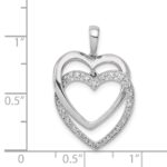 14k White Gold 1/10 carat Diamond Entwined Hearts Pendant - Image 3