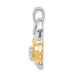 14k Two Tone 1/5 carat Lab Grown Diamond VS/SI+ G+ Complete Double Heart Pendant - Image 2