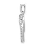 14k White Gold 1/10 carat Diamond Entwined Hearts Pendant - Image 2