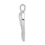 14k White Gold 1/6 carat Diamond Entwined Heart Pendant - Image 2