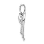 14k White Gold 1/10 carat Diamond Double Heart Pendant - Image 2