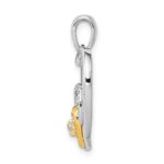 14k Two-Tone 1/15 carat Diamond Triple Heart Pendant - Image 2