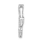14k White Gold 1/10 carat Diamond Triple Heart Chain Slide - Image 2