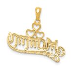14k .02 carat Diamond MOMMY Double Heart pendant - Image 3
