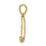 14k and White Rhodium Diamond LOVE Script Pendant - Image 2