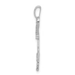 10K White Gold 1/10ct. Diamond Heart Key Pendant - Image 2
