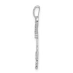 14k White Gold 1/10 carat Diamond Heart Key Pendant - Image 2