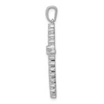 14k White Gold Polished 1/2 carat Diamond Cross Pendant - Image 2