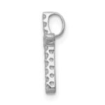 14k White Gold 1/8 carat Lab Grown Diamond VS/SI+ G+ Complete Cross Chain Slide Pendant - Image 2