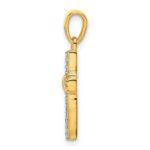 14k 1/6 carat Diamond Latin Cross Pendant - Image 2