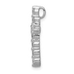 14k White Gold 1/2 carat Diamond Cross Chain Slide - Image 2