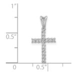 14k White Gold 1/6 carat Diamond Latin Cross Pendant - Image 4