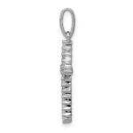 14k White Gold 1/6 carat Diamond Cross Pendant - Image 2