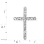 14k White Gold 1/2 carat Diamond Cross Chain Slide Pendant - Image 4