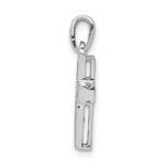 14k White Gold 1/6 carat Diamond Latin Cross Pendant - Image 2