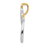14k Two-tone 1/20 carat Diamond Cross Omega Slide Pendant - Image 2