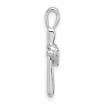 14k White Gold Diamond Cross with Heart Pendant - Image 2