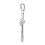 14k White Gold 1/10 carat Diamond Cross with Heart Pendant - Image 2