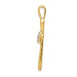 14k 1/10 carat Diamond Cross with Heart Pendant - Image 2