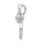 10K White Gold 1/20ct. Diamond Cross Chain Slide - Image 2
