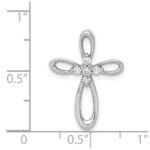 14k White Gold 1/10 carat Diamond Cross Chain Slide - Image 4