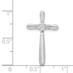 14k White Gold 1/10 carat Diamond Cross Chain Slide - Image 4
