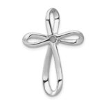 10K White Gold 1/6ct. Diamond Cross Chain Slide - Image 3