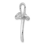 14k White Gold 1/6 carat Diamond Cross Omega Slide Pendant - Image 2