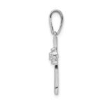 10K White Gold .02ct. Diamond Cross Pendant - Image 2
