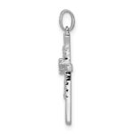 14k White Gold 1/10 carat Diamond Cross Pendant - Image 2