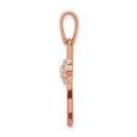 14k Rose Gold .03 carat Diamond Cross Pendant - Image 2