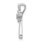 10K White Gold 1/20ct. 5-Stone Diamond Cross Chain Slide - Image 2